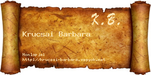 Krucsai Barbara névjegykártya